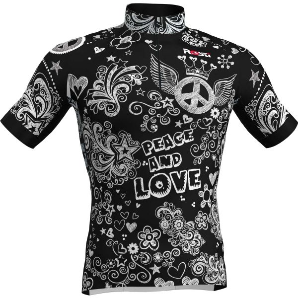 Rosti PEACE AND LOVE černá 3XL - Pánský cyklistický dres Rosti