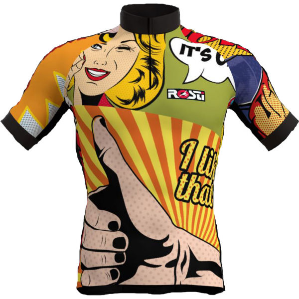 Rosti POP ART žlutá 2xl - Pánský cyklistický dres Rosti