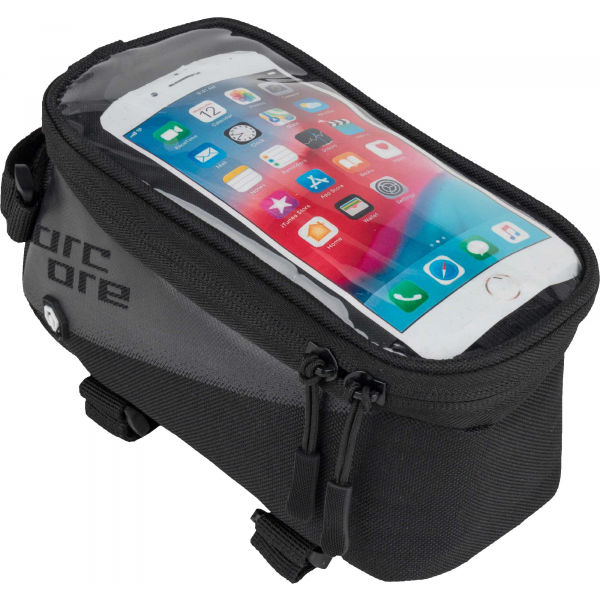 Arcore TOP FRAME BAG PHONE Černá NS - Cyklo brašna na rám s pouzdrem na telefon Arcore