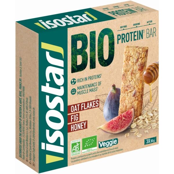 Isostar BIO PROTEIN BARS 3 x 30 G FÍKY + MED Energetické bio tyčinky